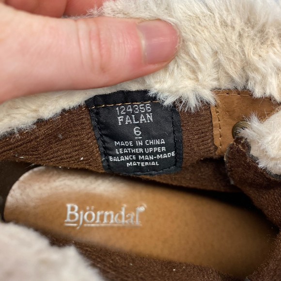 Bjorndal Falan Fur Lined Suede Ankle Booties Cognac Size 6 - Picture 7 of 9